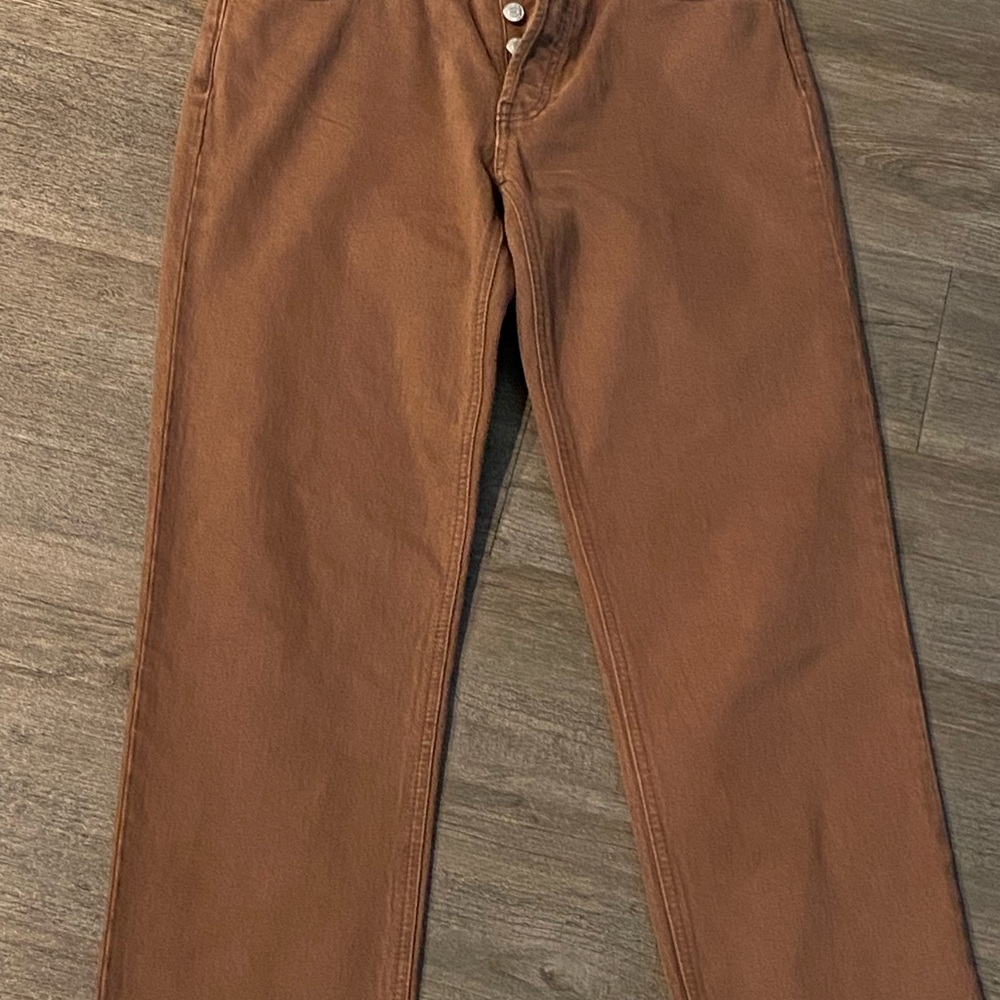 Brown Straight-Leg Pants